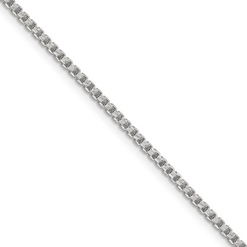 Black Bow Jewelry 2mm Sterling Silver Diamond Cut Solid Round Box Chain Necklace - image 1 of 4