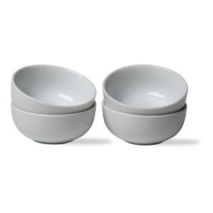 tagltd Whiteware Round Bowl Set Of 4 Porcelain Dinnerware Serving Dish Bowls, 4 oz. Dishwasher Safe - 1 of 4