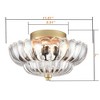 Claxy 3-light Modern Gold Metal with Scalloped Clear Glass Semi Flush Mount Ceiling Light for Living Room - 3 of 4