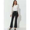 INSPIRE CHIC Women's Vintage Trousers Button Decor High Waist Long Bell Bottom Flare Pants - 2 of 4