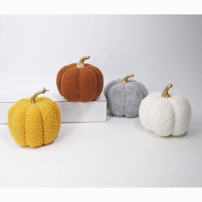 4ct Sherpa Plush Pumpkins - Bullseye's Playground™