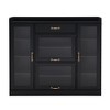 Modern Shoe Cabinet with 4 Glass Doors, 3 Hooks, Shoe Rack Storage Cabinet, Free Standing Shoe Rack Cabinet, Multifunctional Shoes Cabinet - 2 of 4