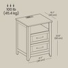 Set of 2 Farmhouse Nightstands with USB Charging - 2-Drawer Bedside Tables, Rustic Modern Design - 4 of 4