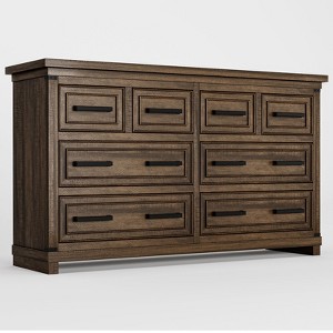 Farmhouse Dresser for Bedroom, 55 Inch Wide Dresser with 8 Drawers, Wooden Chest of Drawer with Metal Handles, Dresser Cabinet for Living Room - 1 of 4