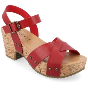 Journee Collection Womens Valentina Ankle Strap Platform Sandals - 1 of 4