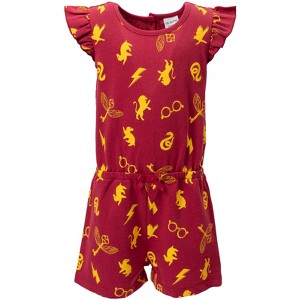 Harry Potter Gryffindor Harry Potter Girls French Terry Sleeveless Romper Little Kid to Big Kid - 1 of 4