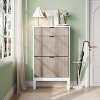 Shoe Storage Cabinet with 2 Flip Drawers And A Drawer, Entryway Cabinet , Space-Saving Narrow Shoe Rack for Entryway, Hallway, Front Door - 3 of 4