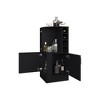 42.6''Toyei Corner Bar Cabinet with Bottle Rack, Open Shelves, and Hidden Storage, Black - 4 of 4