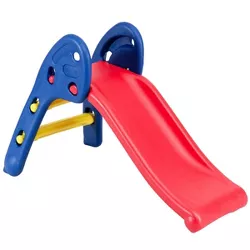 Costway 2 Step Children Folding Slide Plastic Fun Toy Up-down Suitable for Kids