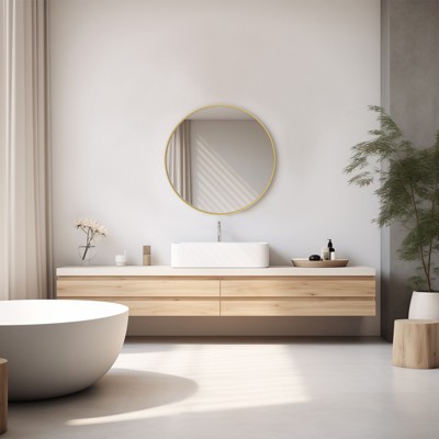 DOMETOUR Black Round Wall Mirror, Bathroom Mirrors for Over Sink, Circle Mirror for Bathroom, Entryway, Bedroom, Vanity