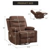 Jojoka 360° Swivel Rocker Recliner Sofa, Upholstered Fabric Glider with Massage & Heat, Side Pockets & Cup Holders, for Small Spaces - 2 of 4