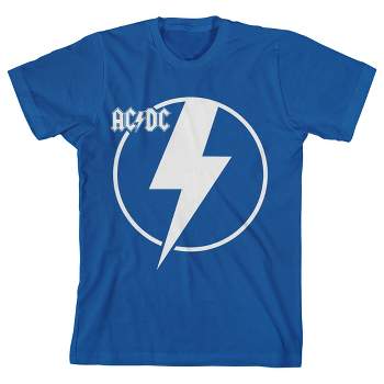 ACDC Thunderbolt Icon Crew Neck Short Sleeve Royal Blue Boy's T-shirt
