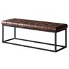 Jofran,Global Archive 50" Genuine Distressed Leather Mid-Century Modern Ottoman Bench - 3 of 4