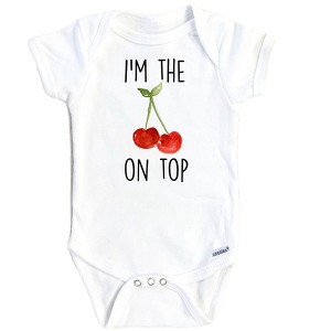 Cherry On Top Onesie® Baby Boy Girl Clothes Infant Bodysuit Funny Cute Newborn GS1 - 1 of 3