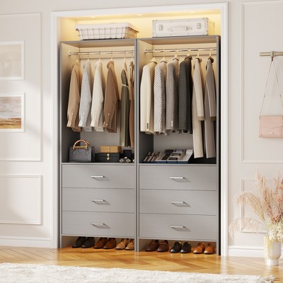 Besiost 24'' Closet Organizer with Wooden Drawers