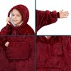 PAVILIA Wearable Blanket Sweatshirt Kids Boy Girl, Warm Cozy Giant Hoodie, Fleece Faux Shearling Oversized Sweater, Big Pocket - 2 of 4