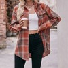 BLUEMING Womens Button Down Shirts Oversized Long Sleeve Plaid Shackets Business Casual Collared Blouse Tops - 4 of 4
