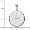 Black Bow Jewelry 14k White Gold Kansas State Wildcats NCAA Large Pendant - 2 of 3