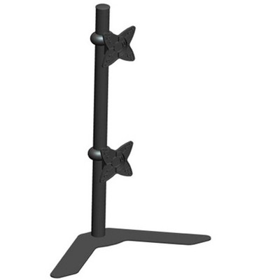 Monoprice Adjustable Tilting DUAL Display Free Standing Desk Mount Bracket for 10~23in Monitors up to 33 lbs, Black