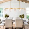 BAOURE 38.4in Crystal Chandelier for Dining Room, Gold 8-Light Kitchen Chandelier Light Fixture Modern Metal Industrial Chandeliers - 2 of 4