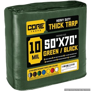 Core Tarps Heavy Duty 10 Mil Tarp Cover, UV Resistant, Rip Proof for Roof, Camping, Patio, Pool, Boat - 1 of 4
