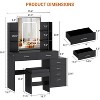 Makeup Vanity,Vanity Desk With Mirror and LED Lights, Dressing Table Set With USB Charging Station - 3 of 4