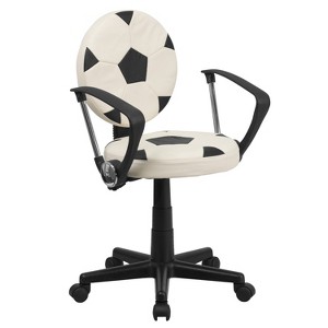 Soccer Task Chair with Arms - Flash Furniture, White