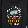 Women's - Dr. Seuss - Thanksgiving Is A Family Thing Lightweight French Terry Wide Neck Long Sleeve Graphic Shirt - 2 of 4