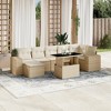 vidaXL 8 Piece Patio Sofa Set with Cushions Beige and Cream Poly Rattan - Without Storage - 2 of 4