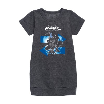 - Avatar: The Last Airbender - Aang Arrows Graphic Short Sleeve Fleece Dress