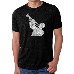 LA Pop Art Men's Premium Blend Word Art T-shirt - ALL TIME JAZZ SONGS Black 2X Large - 1 of 4