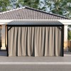 FUFU&GAGA Modern Wall Outdoor Patio Gazebo with Galvanized Steel Hardtop Aluminum Frame, Removable Curtains & Deep Gray Mosquito Netting - 4 of 4