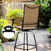Simple Trending 4, Bar Height Patio Chair, High Top Patio Chairs, Supports 300 lbs (Brown Fabric) - 3 of 4