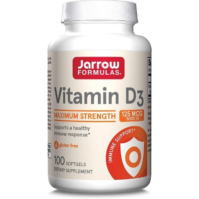 Jarrow Formulas, Inc. Vitamin D3 Maximum Strength 125 mcg (5,000 Iu) 100 Sgels.