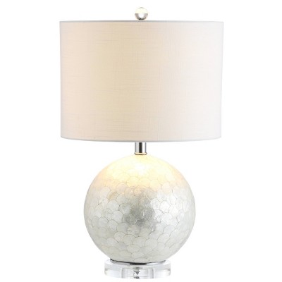 23.5" Zuri Capiz Seashell Sphere Table Lamp (Includes LED Light Bulb) White - JONATHAN Y