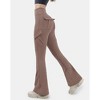 DOMETOUR Women's High Waisted Cargo Joggers Flare Leggings Womens Cargo Pants with Pockets - 3 of 4