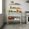 Flash Furniture Rawcliffe NSF Certified Stainless Steel Prep and Work Table 24"x 48" with 2 Galvanized Steel Undershelves and 4 Casters with 2 Locking - 2 of 4