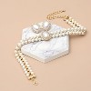 Costume Layered Twisted Gold Pearl Necklace Choker Pearl Necklace and Earring Set, Good Gift for Women Faux Pearl Necklace Set Necklace and Earring - 4 of 4
