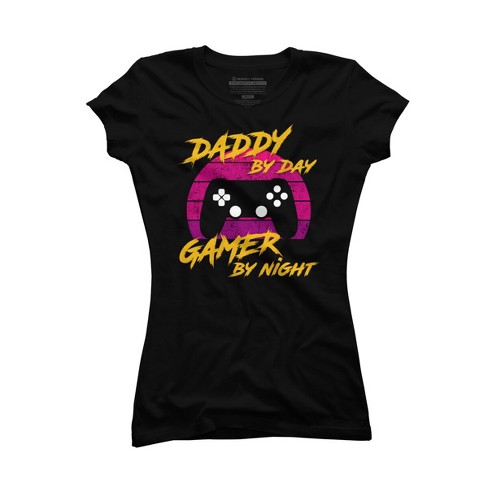 Junior's Design By Humans Daddy By Day Gamer By Night By thriftjd T-Shirt - image 1 of 2