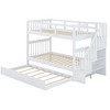 Stairway Twin over Twin Bunk Bed with Trundle, Kids Bunk Bed Frame with Guard Rail for Bedroom Dorm - 4 of 4