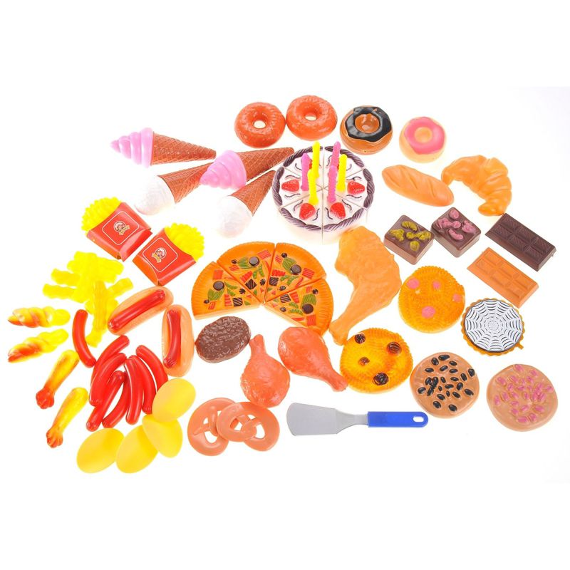 Insten 130 Piece Deluxe Pretend Play Toy Food Assortment Set for Kids, 2 of 8