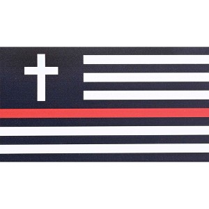 Dicksons MAG-1034 Christian Flag Honors Firefighters Black and Red 5 x 3 Inch Vinyl Decorative Refrigerator Magnet - 1 of 2