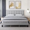 Whizmax King/Queen/Full Size Bed Frame, Linen Upholstered Platform Bed Frame with Adjustable Headboard and Strong Wooden Slats, No Box Spring Needed - 2 of 4