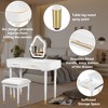 Sapphtopaz Makeup Vanity Desk with Lights Elegant Vanity Desk with Socket, Hairdryer Shelving, Mirror, Drawer for Bedroom, Powder Room - 4 of 4