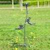 SPI Home Rowdy Rabbit Pair and Flower Birdfeeder with Stake – 44" Tall Metal Garden Sculpture, Whimsical Outdoor Feeder Décor - 4 of 4