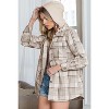 I AM A FASHION JUNKY Khaki Plaid Removable Hooded Button Up Jacket - 3 of 4