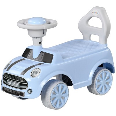 Vynxaria Blance bike, Foot to Floor Sliding Car with Horn, Steering Wheel &  Anti-Over-Backwards System for Toddler Ages 18-36 Months, Light Blue