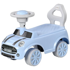 Vynxaria Blance bike, Foot to Floor Sliding Car with Horn, Steering Wheel &  Anti-Over-Backwards System for Toddler Ages 18-36 Months, Light Blue - 1 of 4