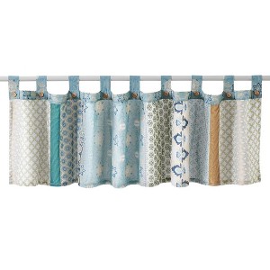 Greenland Home Fashions Thalia Stylized Florals and Geometric Prints Bohemian Ultimate Comfort Valance 84"x21" Blue - 1 of 4