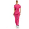 MediChic Women's V-Neck Scrub Set Straight Leg Six Pocket Cargo Scrub Pants with 4-Way Stretch Scrubs Sets - 2 of 4